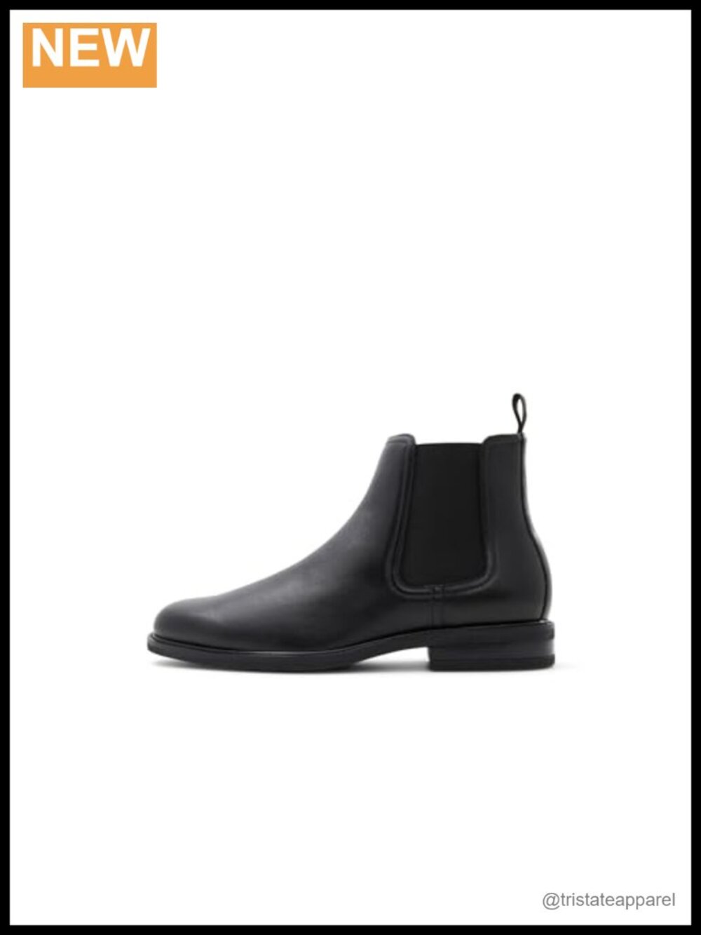 Leather Slip-On Chelsea Ankle Boots Almond Toe Casual Everyday Wear
